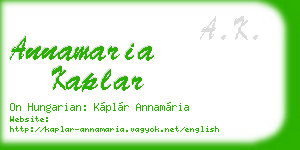 annamaria kaplar business card