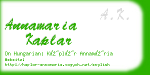 annamaria kaplar business card